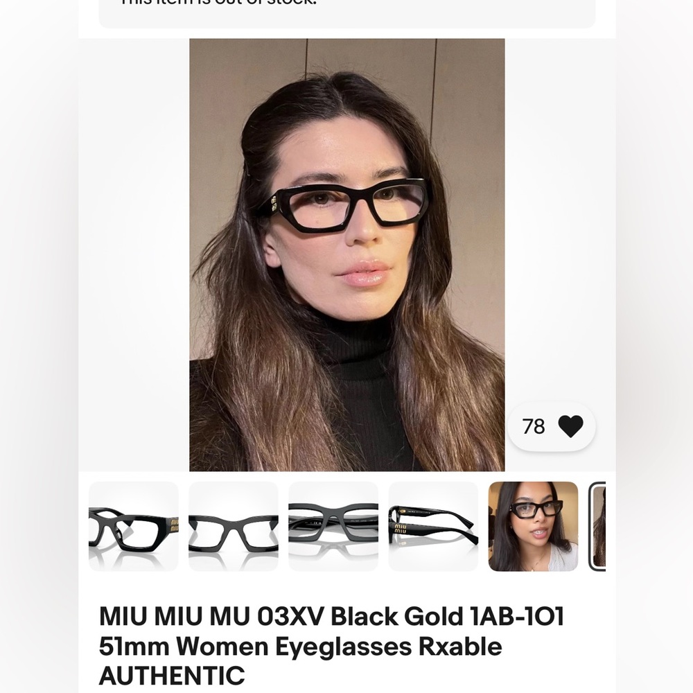ISO Miu Miu BLACK 03XV Frames